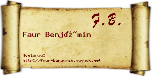 Faur Benjámin névjegykártya