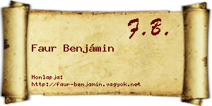 Faur Benjámin névjegykártya