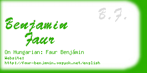 benjamin faur business card