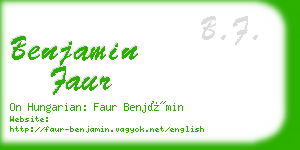 benjamin faur business card